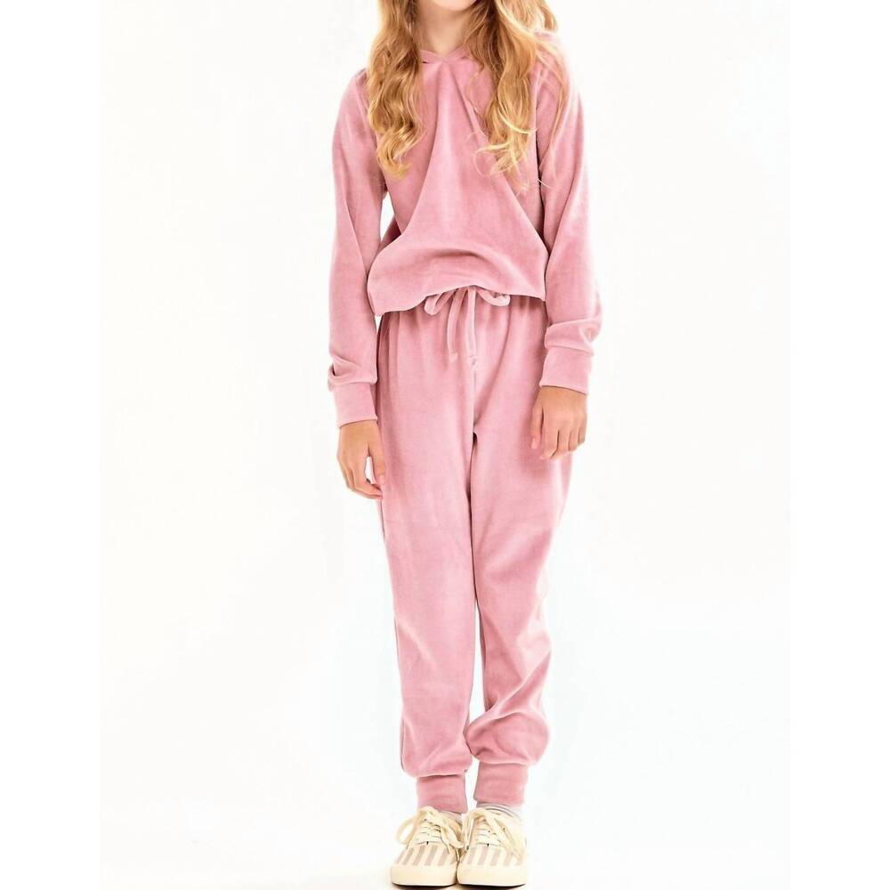 NEW GOOD GIRL vivianne velvet hoodie and pants set in mauve